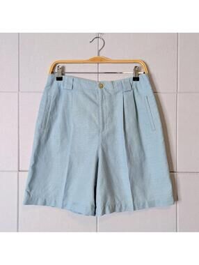 Vintage 90s Liz Claiborne linen cotton high waist pleated shorts